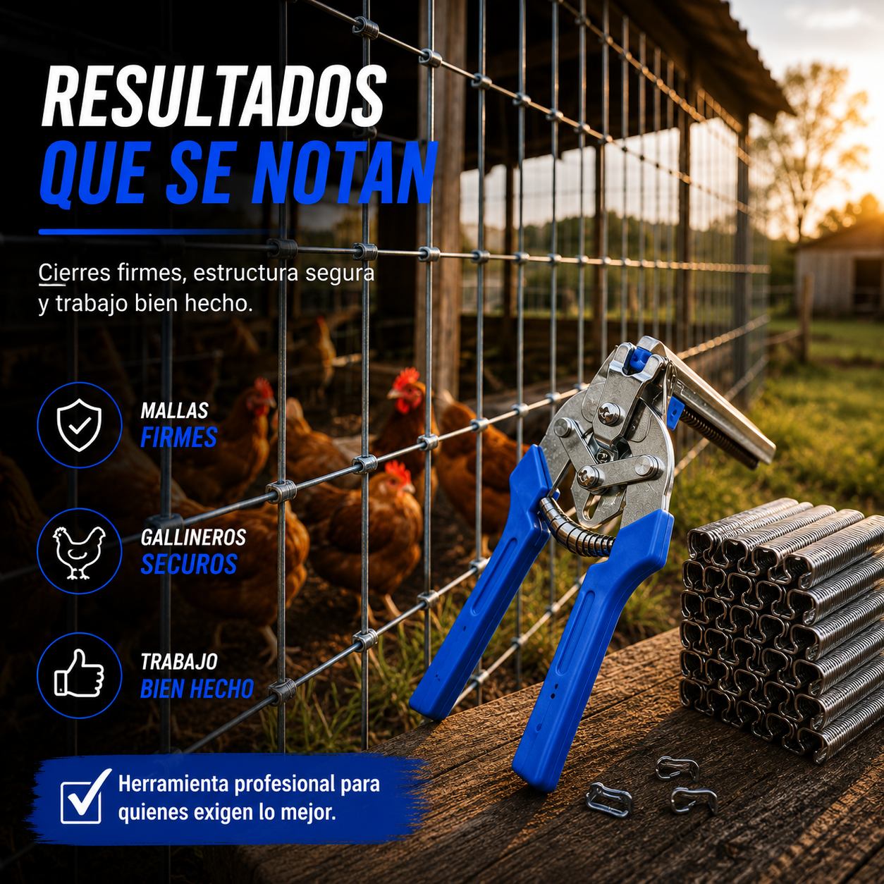 AgroClip Pro™ Pinza de Cierre Rápido para Mallas y Cercas