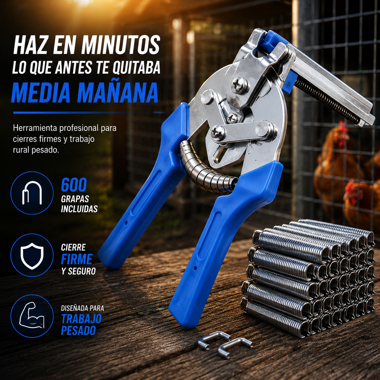 AgroClip Pro™ Pinza de Cierre Rápido para Mallas y Cercas