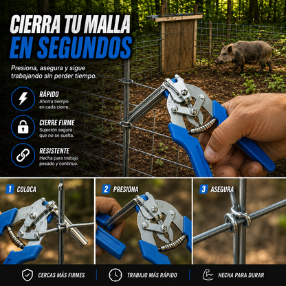 AgroClip Pro™ Pinza de Cierre Rápido para Mallas y Cercas